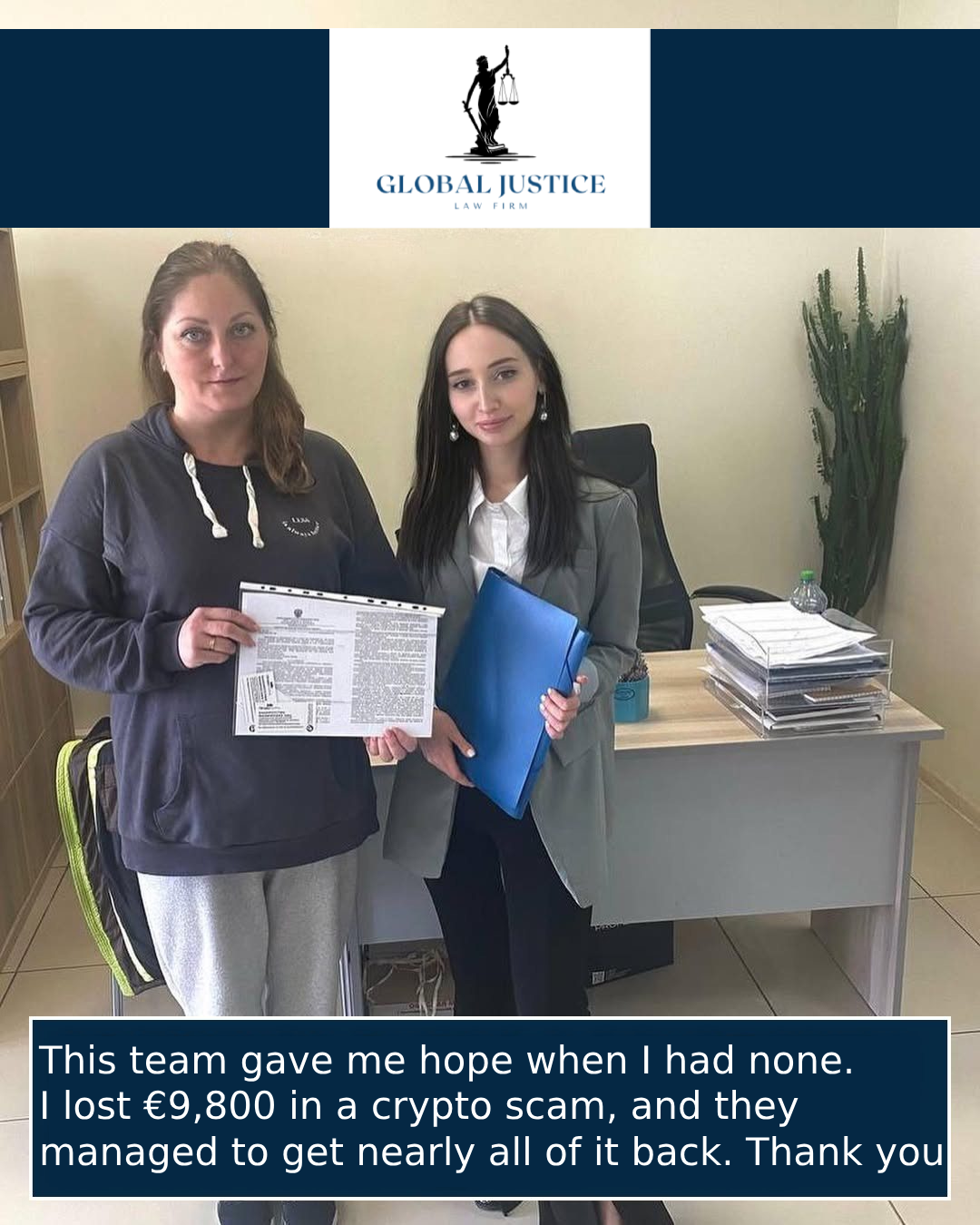 Client 1 Testimonial: Recovered funds from investment scam
